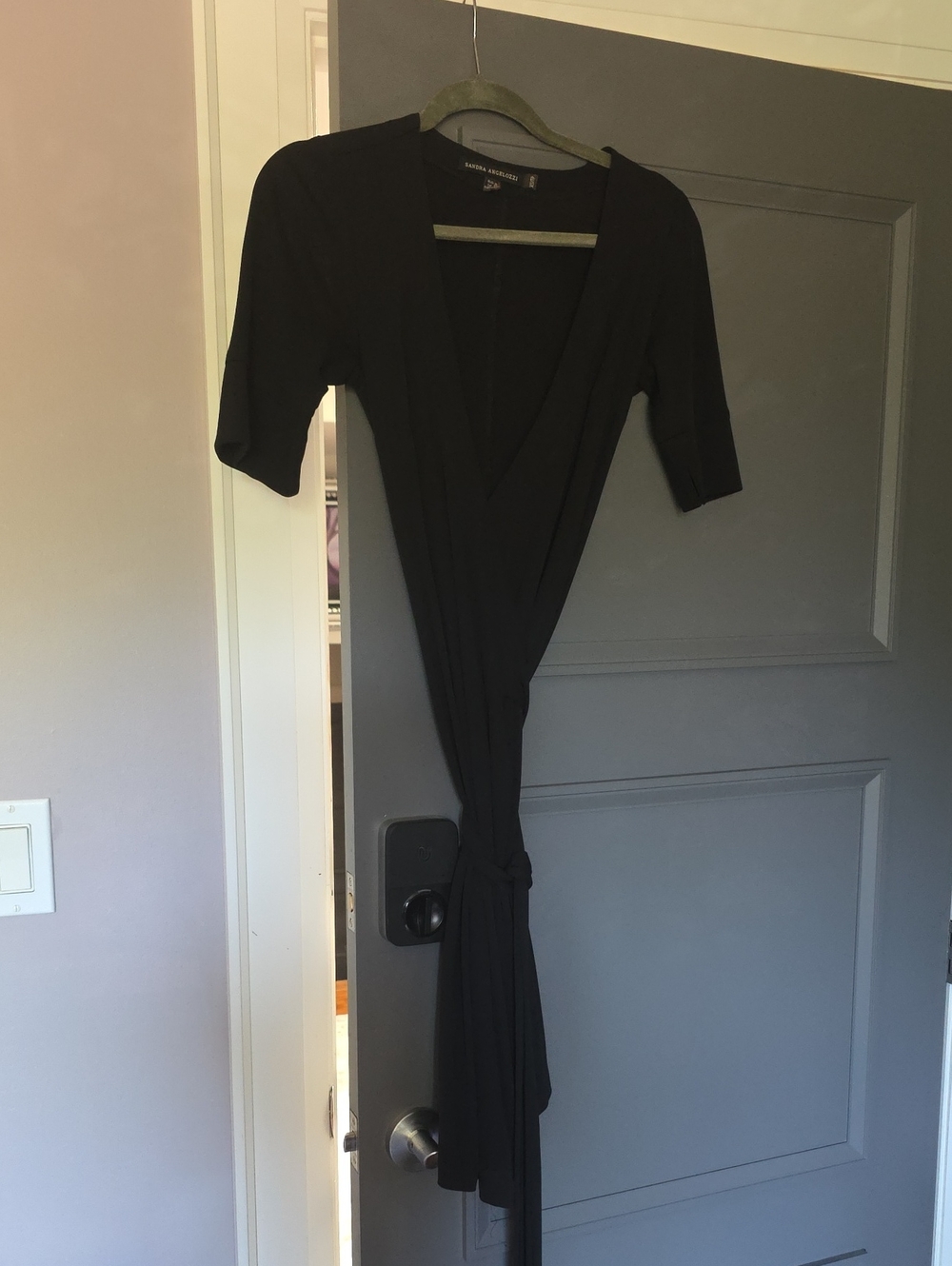 Sandra Angelozzi Wrap-Style Black Dress - Size XS